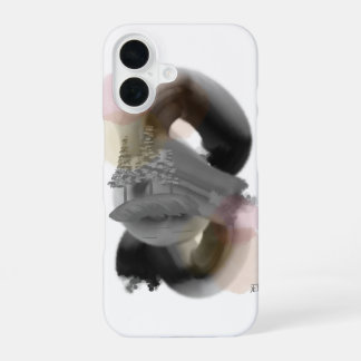 Contrasting Minimal Abstract Art iPhone 16 Case