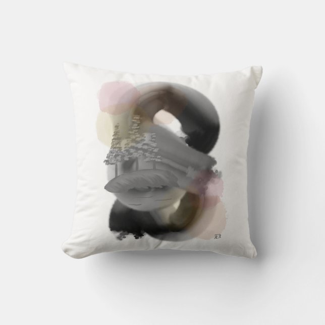 Contrasting Minimal Abstract Artwork Throw Pillow (Front)