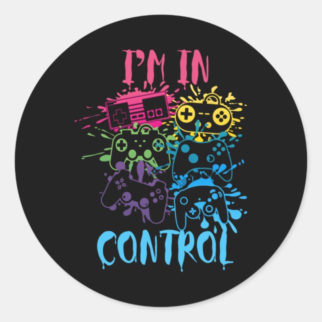 Control All The Things Video Game Controller 3  Classic Round Sticker (Front)