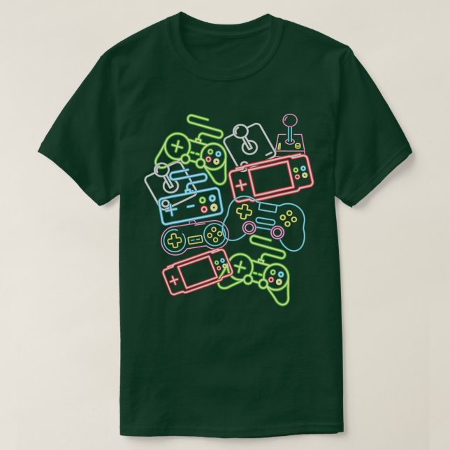 Control All The Things Video Game Controller 80's  T-Shirt (Design Front)