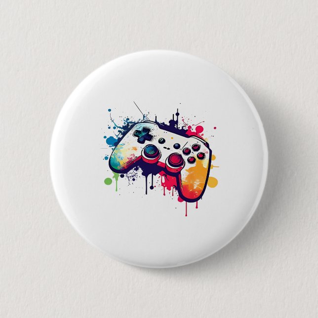 Control All The Things Video Game Controller Gamer 6 Cm Round Badge (Front)