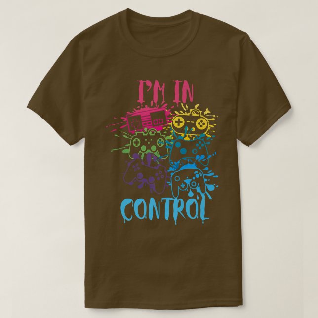 Control All The Things Video Game Controller Premi T-Shirt (Design Front)