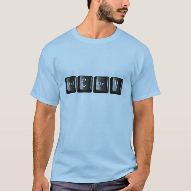Control C Ctrl V Keys Keyboard Computer T-Shirt (Front)