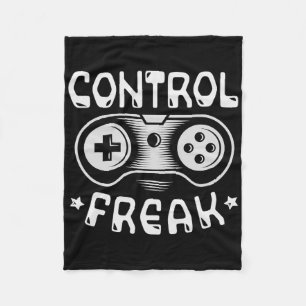 Control Freak - Funny Gaming Video Games Gamer  Fleece Blanket