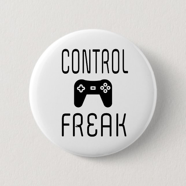 Control Freak Video Game Gamer 6 Cm Round Badge (Front)