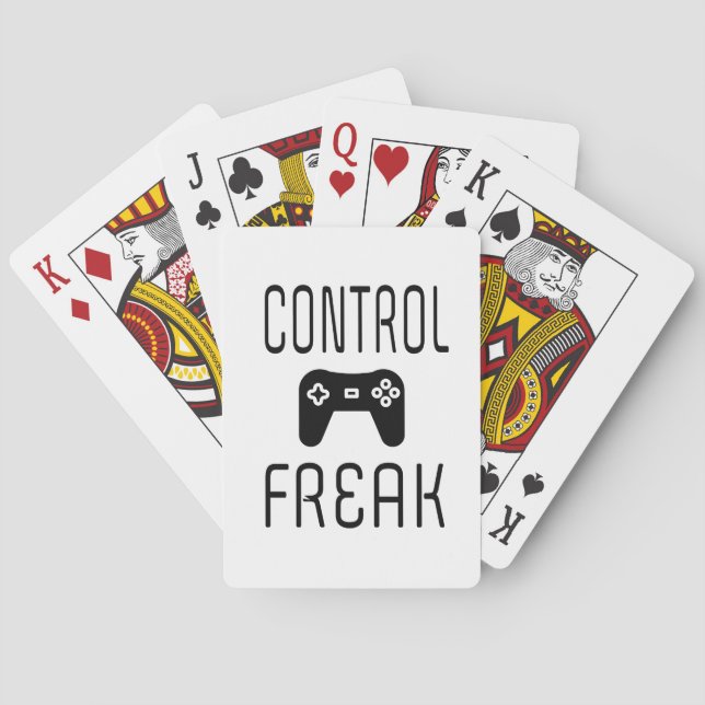 Control Freak Video Game Gamer Playing Cards (Back)