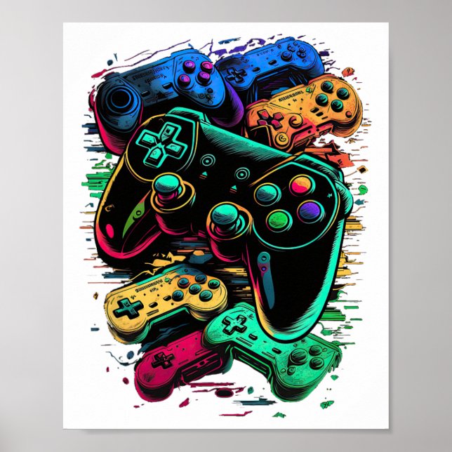 Control Gamer Video Game Controller 1  Poster (Front)