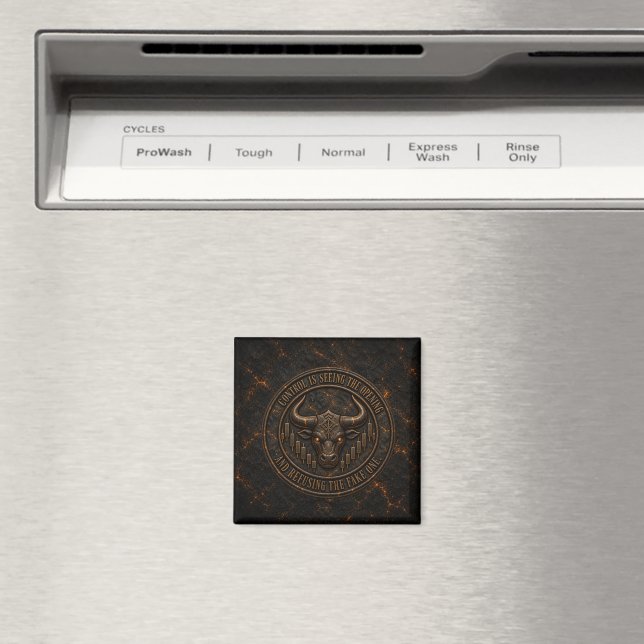 Control Is Seeing the Opening | Dark Ember Bull Magnet (In Situ (Dishwasher))