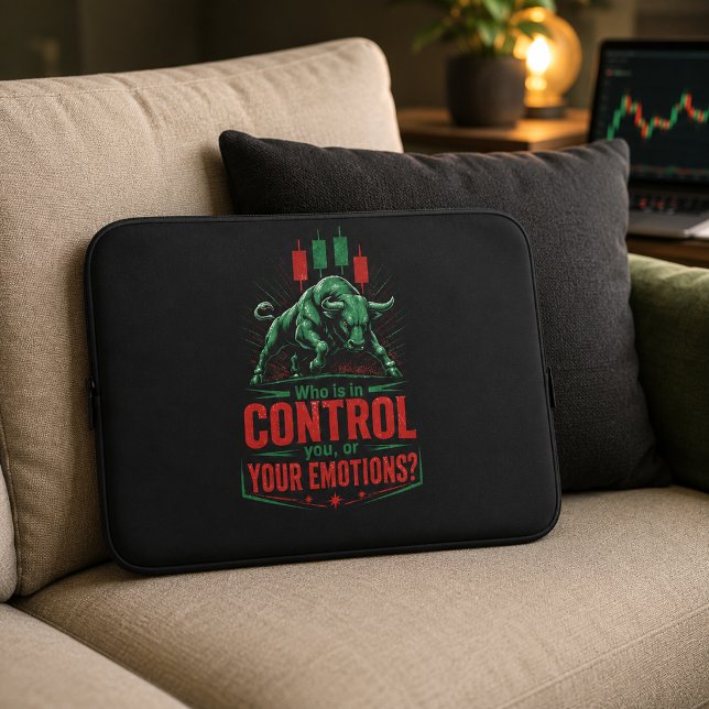 Control Your Emotions Bull Trading Mindset Design Laptop Sleeve (Creator Uploaded)