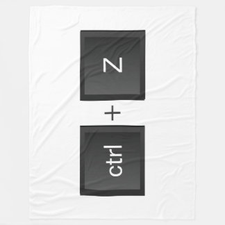 Control-Z ctrl+Z "UNDO" Fun Black PC Keyboard Fleece Blanket