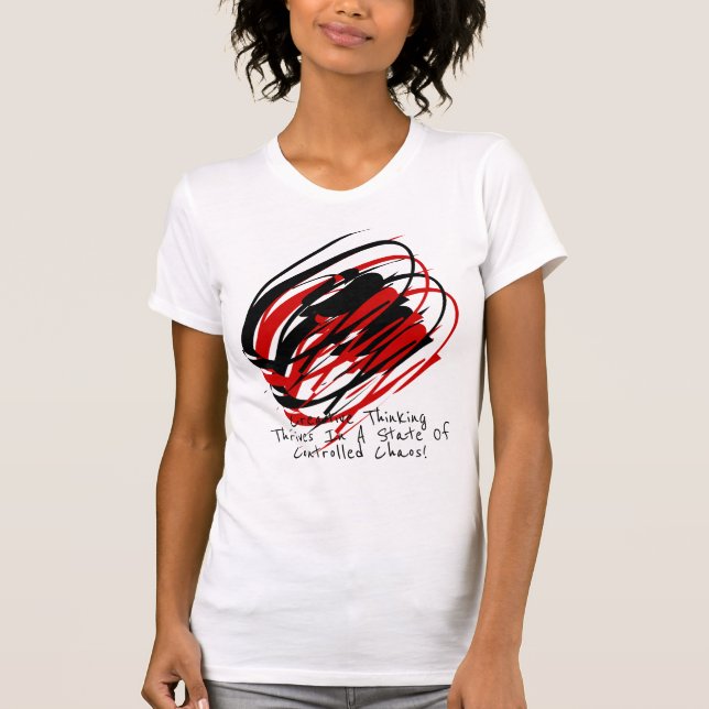 Controlled Chaos Creative Thinking design pattern T-Shirt (Front)