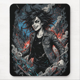 Controlled Chaos Punk Girl Urban Grunge Rebel Ar Mouse Pad