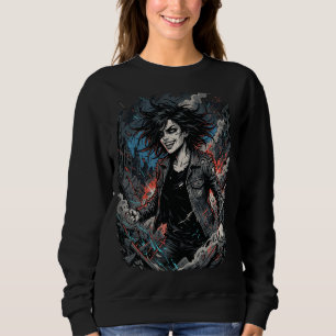 Controlled Chaos Punk Girl   Urban Grunge Rebel Ar Sweatshirt