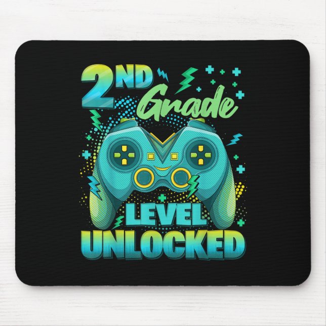 Controller 2nd Grade Level Unlocked First Day Of S Mouse Pad (Front)