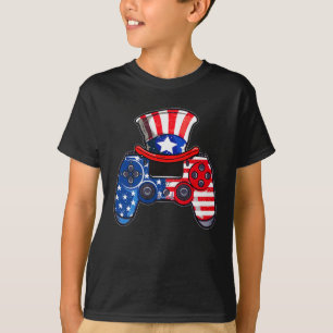 Controller American flag Video Game 4th of July T-Shirt