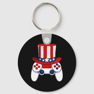 Controller American Hat 4th Of July Usa  Key Ring