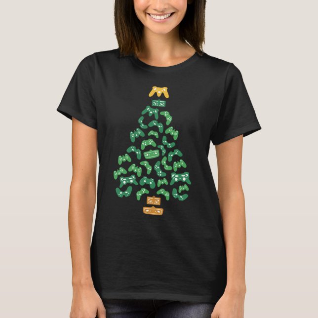 Controller Christmas Tree Pajama Cool Xmas Gaming  T-Shirt (Front)