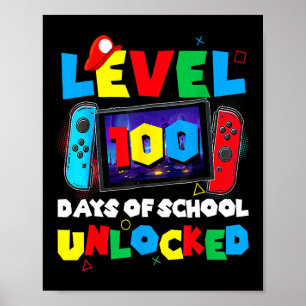 Controller Game Gifts Level 100 Days Of School Unl Poster