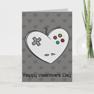 Controller Heart Gamer Valentine Holiday Card