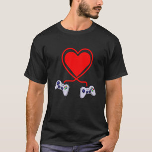 Controller Heart Video Gamers Funny Valenines Day T-Shirt