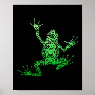 Controller Men Boys Kids Teens - Video Gamer Frog Poster