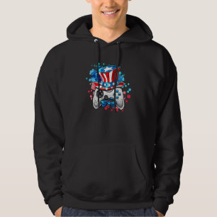 Controller Uncle Sam Game American 4th Of July Boy Hoodie