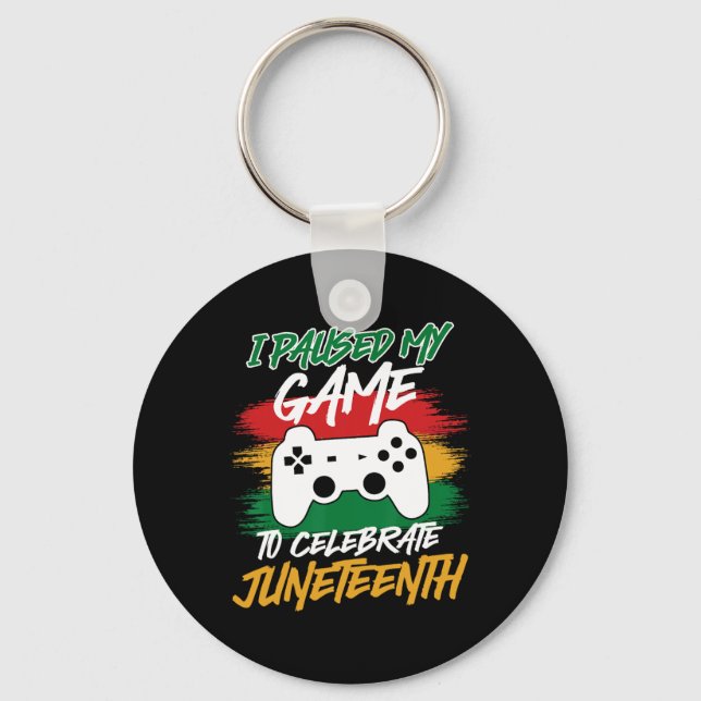 Controller Video Games Console Paused My Game June Key Ring (Front)