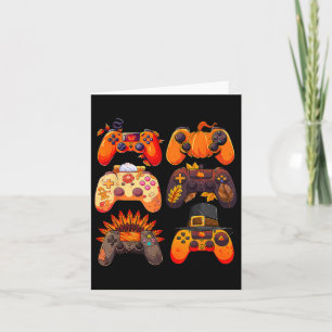 Controllers Fall Gaming Video Game Turkey Thanksgi Card