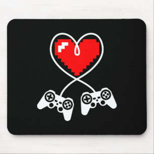 Controllers Heart Video Gamer Valentines Day Gamin Mouse Pad