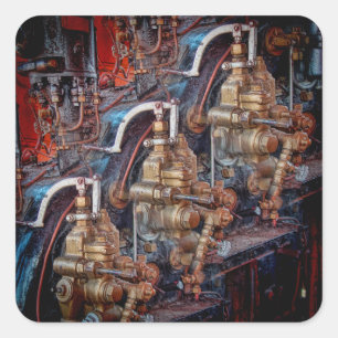 Controls of a steam locomotive engine sticker