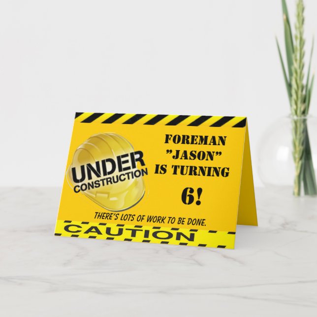 Contruction Theme Party Birthday Party Invitations (Front)