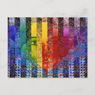 Conundrum I – Abstract Rainbow Woman Goddess Postcard