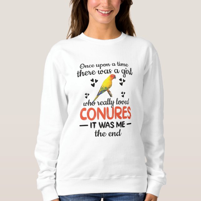 Conure Girl Gifts Sun Conure Lover Parrot Owner Sweatshirt (Front)