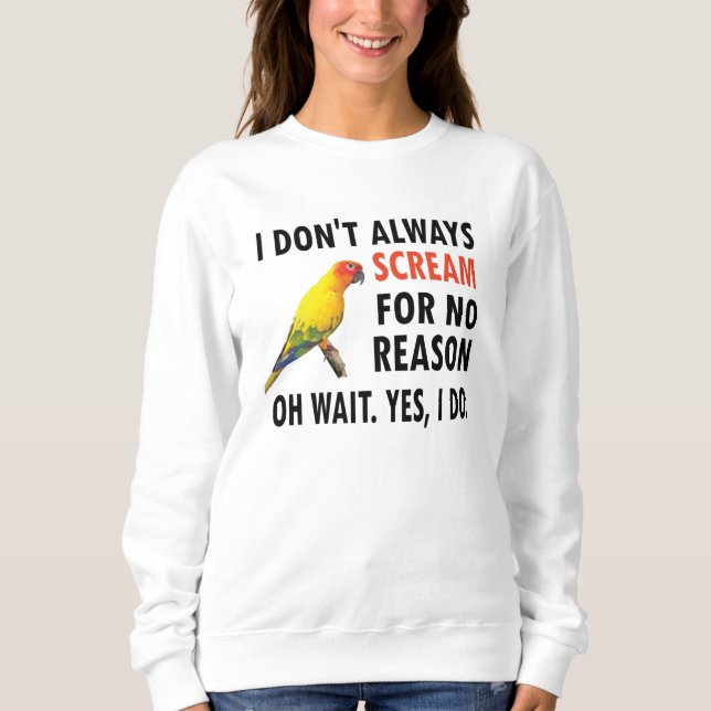 Conure Owner Conure Lover Parrot Bird Sun Conure Sweatshirt (Front)