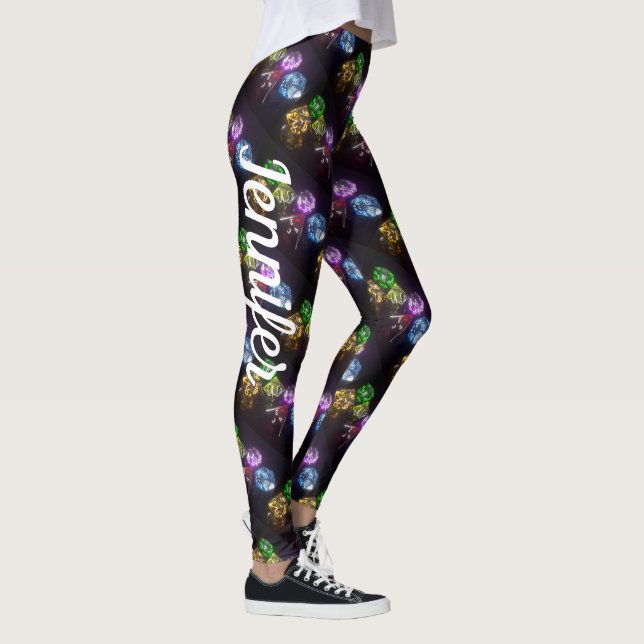 Convention Gaming Dice Comfortable Custom Name Leggings (Right)