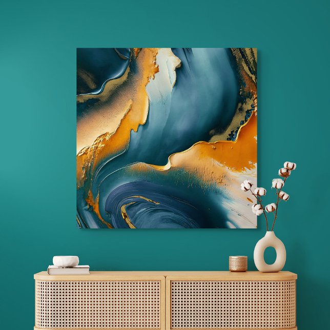 Convergence – Abstract Fields Of Motion And Gold Poster (Convergence – Abstract Fields Of Motion And Gold)