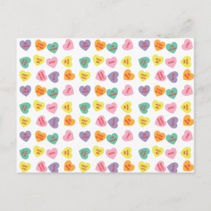 Conversation Candy Hearts Postcard