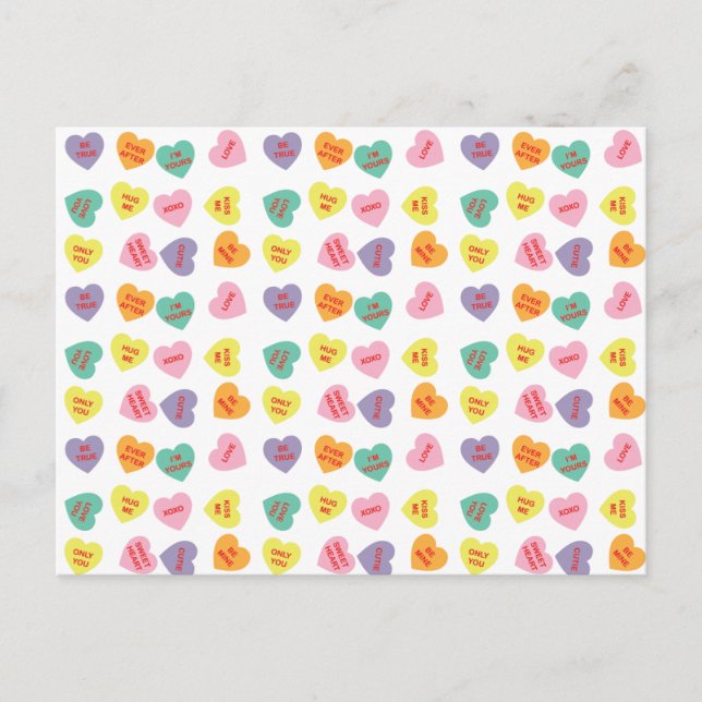 Conversation Candy Hearts Postcard (Front)
