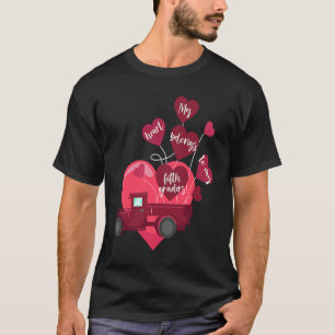 Conversation Heart Truck Valentines Day 5th Grade  T-Shirt