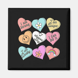 Conversation Hearts Groovy Valentines Day Cute Tea Magnet