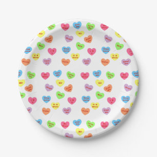 Conversation Hearts Paper Plate