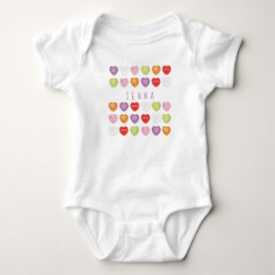 Conversation Hearts Personalised Baby bodysuit