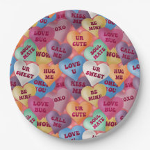 Conversation Hearts Plates 
