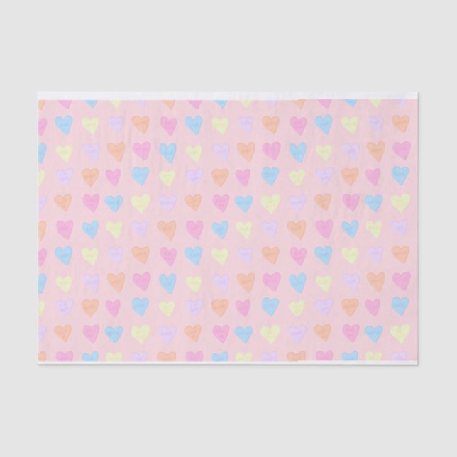 Conversation hearts tissue paper  (Front)