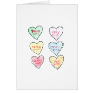 Conversation Hearts Valentine's Day Greeting Card