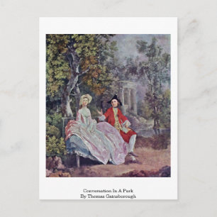 Conversation In A Park By Thomas Gainsborough Postcard