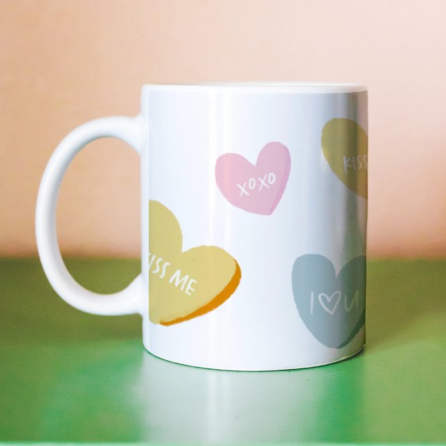 Conversation Love Hearts Valentine's Day Coffee Mug (Conversation Love Hearts Valentine's Day Coffee Mug)