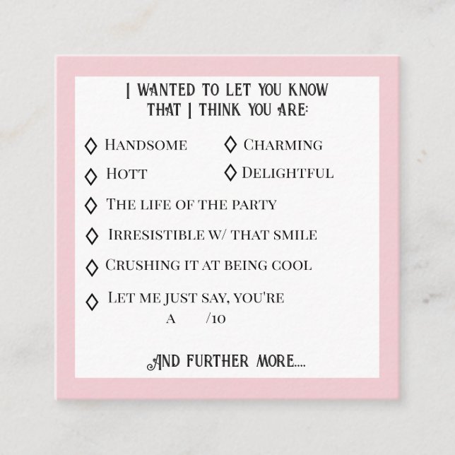 Conversation starter dating card  (Front)