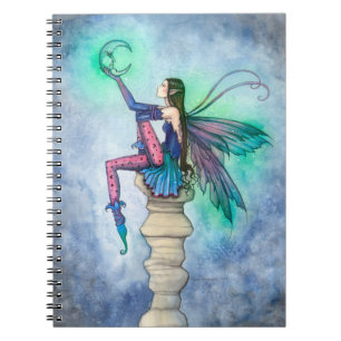 Conversation with the Moon Fairy Fantasy Art Spiral Notebook