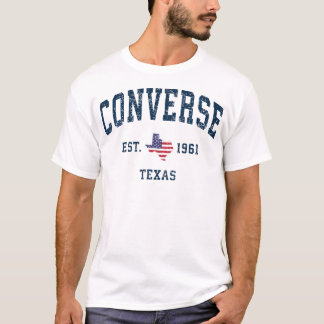 Converse Texas Tx Vintage State Usa Flag Athletic  T-Shirt
